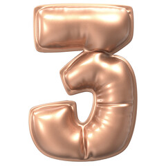Font With Number 3D Rendering