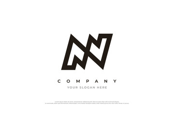 Minimal Initial NS or SN Monogram Logo Vector