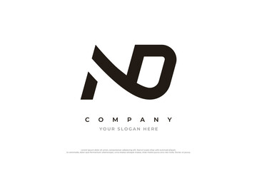 Initial Letter ND Logo Design Vector
