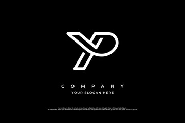 Initial Letter YP Monogram Logo Design Vector - obrazy, fototapety, plakaty