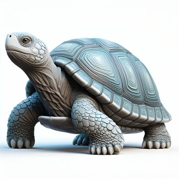  3d render turtle or tortoise on white background 