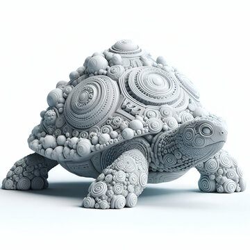 3d render turtle or tortoise on white background 