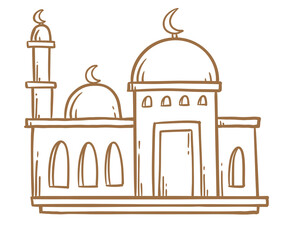Mosque hand drawn style