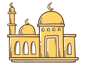 Mosque hand drawn style