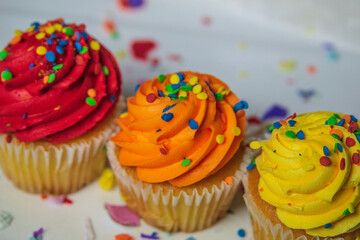 Vibrant birthday cupcakes