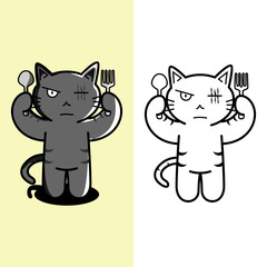 illustration of a cute sports cat