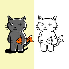 illustration of a cute sports cat