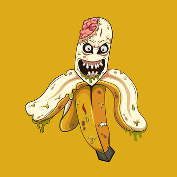 Yellow zombie banana