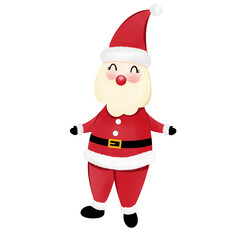 Santa Claus wearing red clothes stands and smiles happily on Christmas Day. festival of happiness.