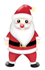 cartoon santa claus standing Wear red to welcome the Christmas season.