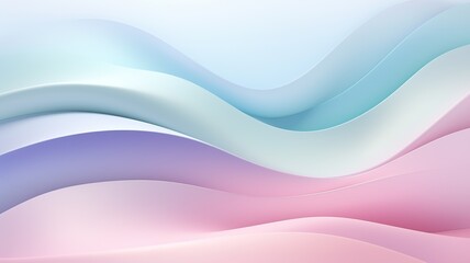 Obraz na płótnie Canvas Serene and Flowing Pastel Gradient Waves with Elegant Curves - Abstract Background Design