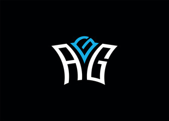 AGG initial monogram letter business and simple modern logo.