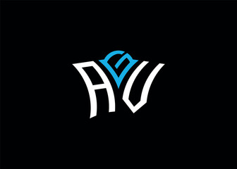 AGU initial monogram letter business and simple modern logo