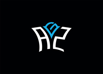 AGZ initial monogram letter business and simple modern logo