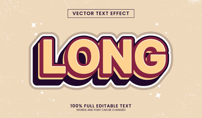 Design editable text effect, Long 3d cartoon vector illustration