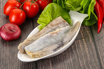 Herring fillet in the oil