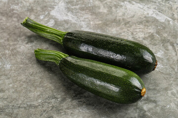 Sliced raw young green zucchini
