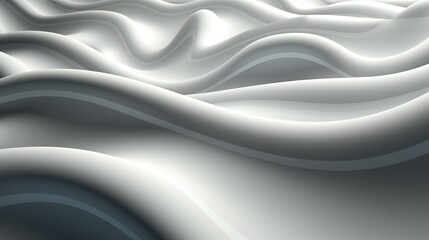 Abstract Silver Waves Flowing Gently in a Mesmerizing Monochromatic Artistic Display