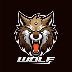 White wolves mascot esport logo design, Wolf head mascot logo design illustration, Dog mascot, Fox.