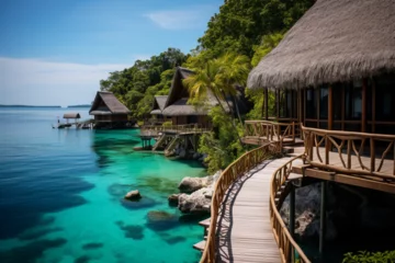 Store enrouleur tamisant sans perçage Bora Bora, Polynésie française resort in maldives
