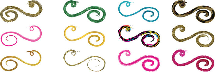 Vector Abstract shiny color gold wave design element with glitter effect on dark background.
