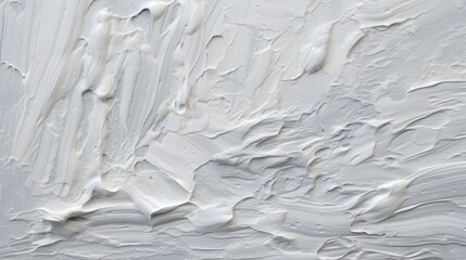 Obraz premium Close up of oil painting texture with brush strokes and palette knife strokes in white and grey colors
