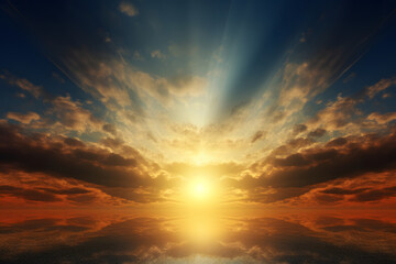 Fototapeta premium the sun rises above the horizon - vibrant colors - good morning fall