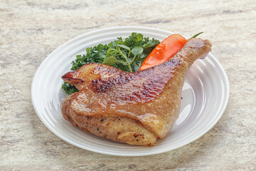 Roasted duck leg with orange sauce