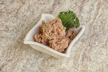 Liver pate in the bowl