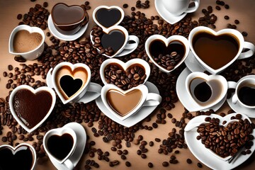 coffee beans and heart