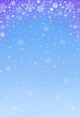 おしゃれな雪の結晶の背景　素材　キラキラ　雪景色　冬景色　縦長