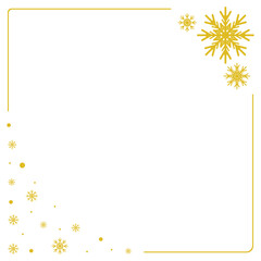 Winter frame, border with beautiful snowflakes. Transparent illustration. 