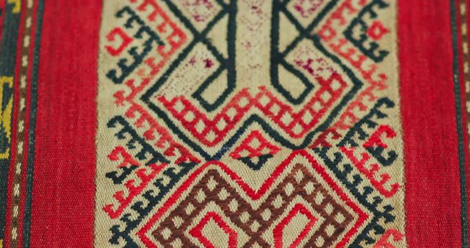 Samarkand carpet is handmade, made according to ancient classical technologies. It is covered with national patterns and ornaments.