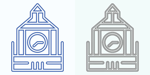 New style Analog clock flat vector icon. Symbol of time management, chronometer with hour, minute, and second arrow.clock icons. Clock, time Simple illustration isolated on a white background.