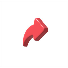 Share icon 3d red color