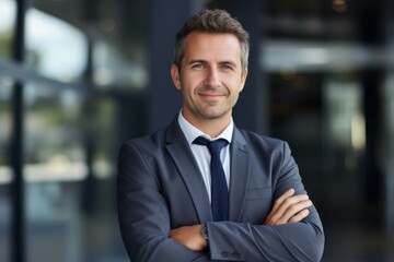 Fototapeta premium Businessman looking at camera