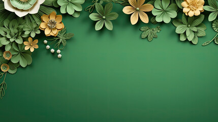 Spring Template in green with Flowers