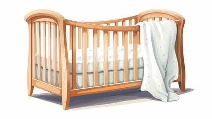 baby crib on white background.