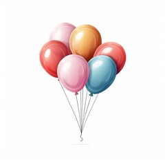 colored balloons on a white background isolated.
