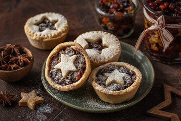 Homemade fruit mince pies for Christmas