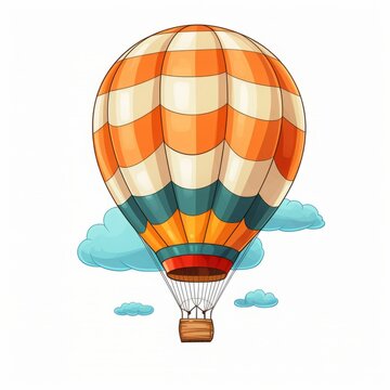 hot air balloon on white background.