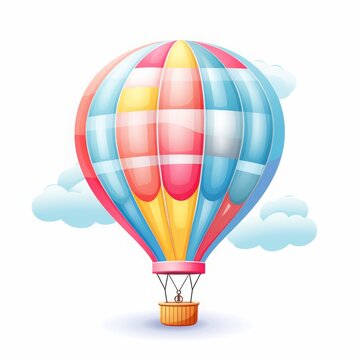 hot air balloon on white background.