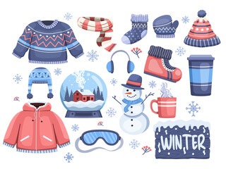 Winter element vector illustration featuring sweaters, jackets, hot drinks, snowballs, gloves, and more. Captures the warmth and style of winter with these elements.
Perfect for Card,print,sticker,etc