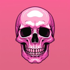 A Playful Pink Skull on a Vibrant Pink Background