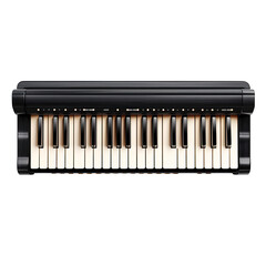 Piano Keys from Top View Isolated on Transparent or White Background, PNG