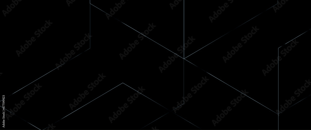 Poster vector abstract geometric pattern with crossing thin white lines on black background.