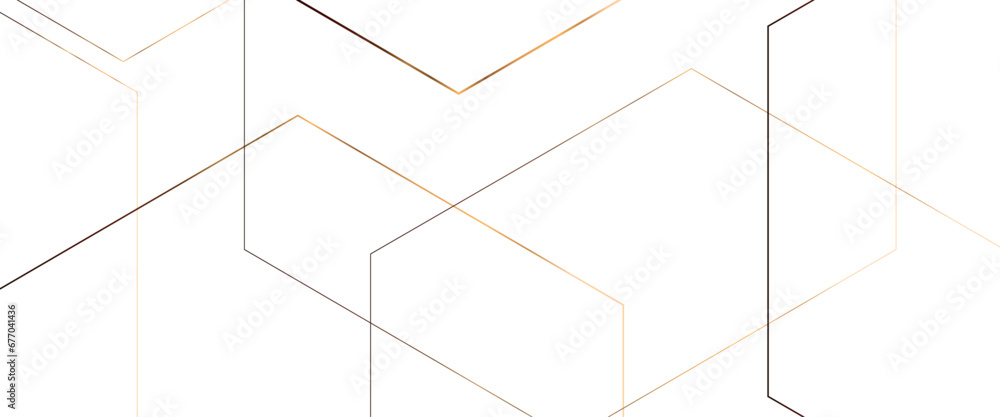 Poster vector abstract geometric pattern with crossing thin golden lines on white transparent background.