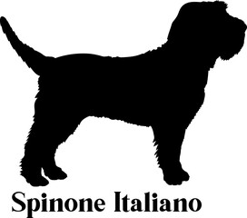 Spinone Italiano Dog silhouette dog breeds logo dog monogram logo dog face vector
