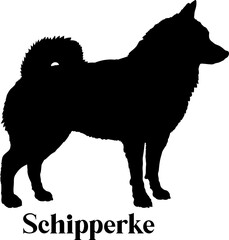 Schipperke Dog silhouette dog breeds logo dog monogram logo dog face vector
