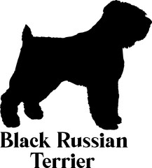 Black Russian Terrier Dog silhouette dog breeds logo dog monogram logo dog face vector
